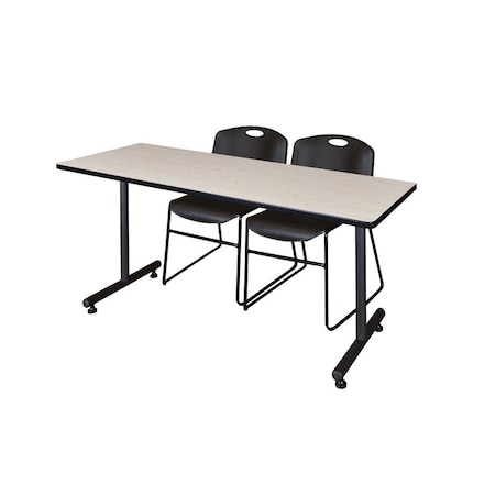 Kobe Rectangle Training Table, 66" W, 29" H, Laminate Top, Maple MKTRCT6624PL44BK